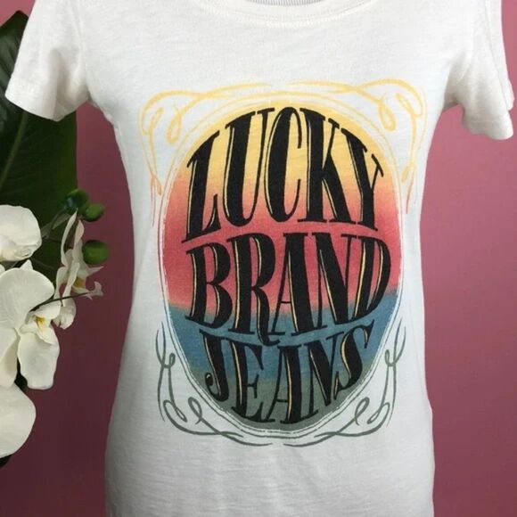 Lucky Brand Classic White Logo Tee Shirt - Picture 3 of 9
